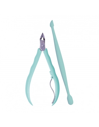 ALICATE CUTÍCULA + ESPÁTULA VERDE SANDY 756 MUNDIAL