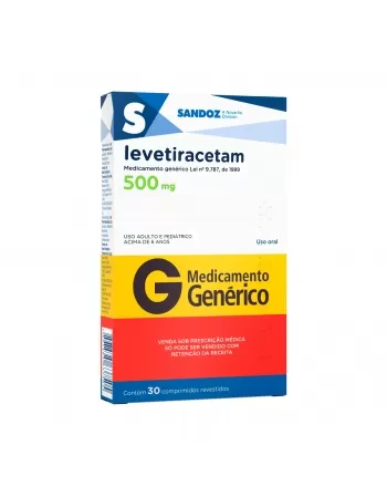LEVETIRACETAM 500MG 30COM C1* SANDOZ