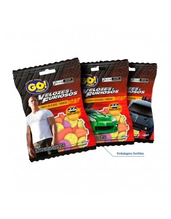 BALA GO JELLY GELATINA VELOZES E FURIOSOS 70G RICLAN