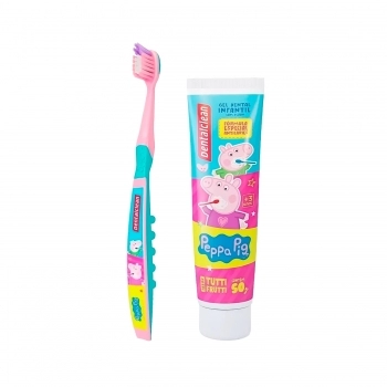KIT INFANTIL PEPPA PIG ESCOVA+GEL DENTAL 50G DENTALCLEAN