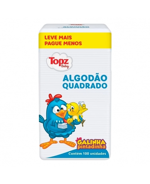 ALGODAO QUADRADO C/100 GALINHA PINTADINHA CREMER