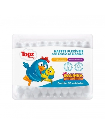 HASTES COM BARREIRA PROTETORA GALINHA PINTADINHA C/ 50 TOPZ BABY