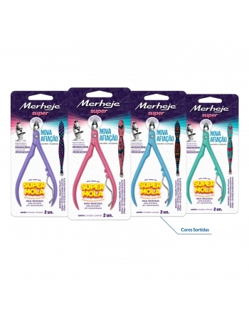 ALICATE CUTÍCULA + PINÇA SUPER CORES SORTIDAS MERHEJE