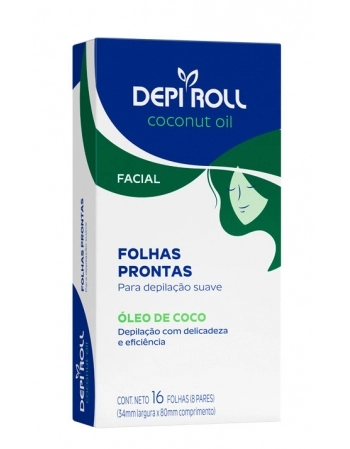 FOLHAS PRONTAS FACIAL ÓLEO DE COCO 8 PARES DEPIROLL