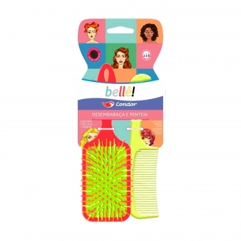 KIT CONDOR ESCOVA ALMOF.RAQUETE+PENTE BELLE