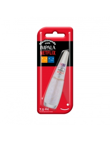 ESMALTE IMPALA GLITTER FLOCADO MARATONANDO NETFLIX TOP 10 BLISTER MUNDIAL