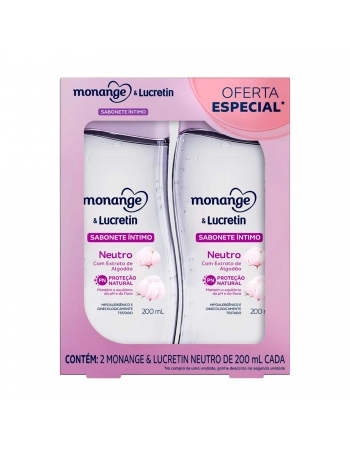 KIT SABONETE LIQUIDO INTIMO NEUTRO C/2 200ML MONANGE