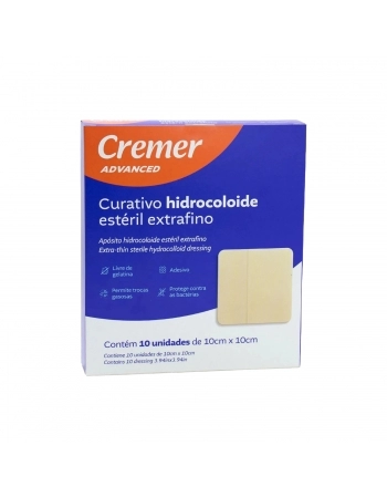 CURATIVO ADVANCED HIDROCOLOIDE ESTERIL EXTRAFINO 10UN 10X10CM CREMER
