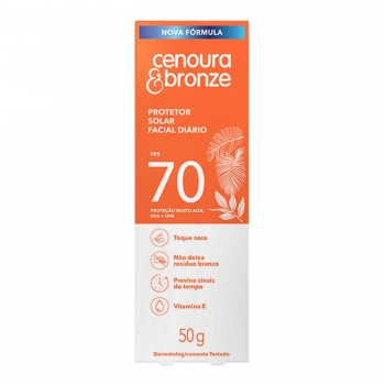 PROTETOR SOLAR FACIAL DIÁRIO FPS70 50G CENOURA E BRONZE COTY