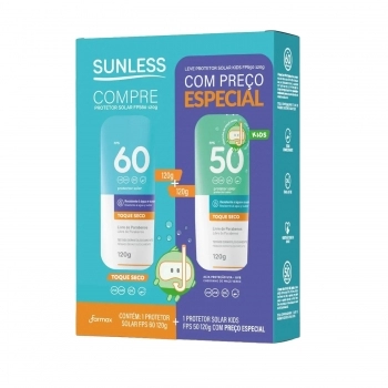 KIT PROMOCIONAL PROTETOR SOLAR CORPORAL FPS60 200G + PROTETOR SOLAR CORPORAL FPS50 KIDS 50G SUNLESS