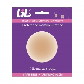 PROTETOR DE MAMILO ULTRAFINO REUTILIZÁVEL 1 PAR BEGE 10CM LIB
