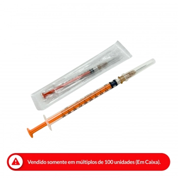 SERINGA PARA INSULINA DESCARTÁVEL 1ML 13X0.45 LUER SLIP MEDIX