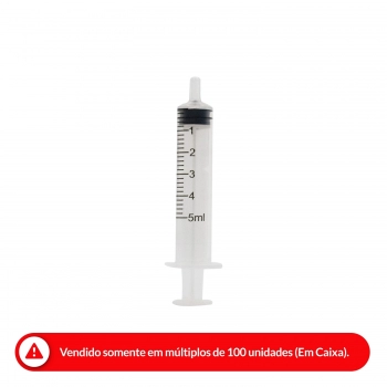 SERINGA HIPODÉRMICA DESCARTÁVEL SEM AGULHA 5ML LUER SLIP MEDIX