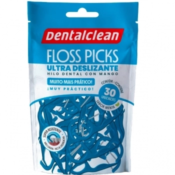 FIO DENTAL FLOSSER COM HASTE C/30 UN DENTALCLEAN
