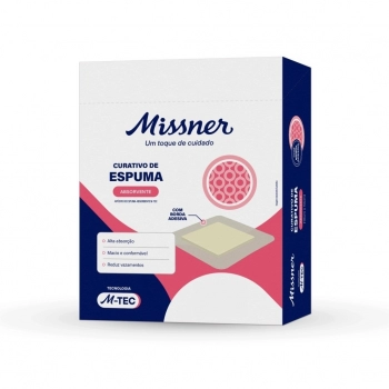 CURAT.M-TEC ESPUMA ABSORVENTE SILICONE BORDA ADESIVA 15X15 MISSNER