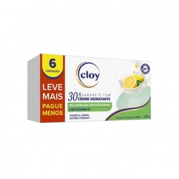 SABONETE BARRA GINGER E LEMON 6 UNIDADES 80G CLOY