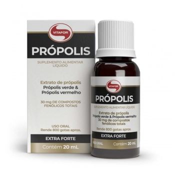 PRÓPOLIS EXTRATO GOTAS VERDE E VERMELHO 20ML VITAFOR