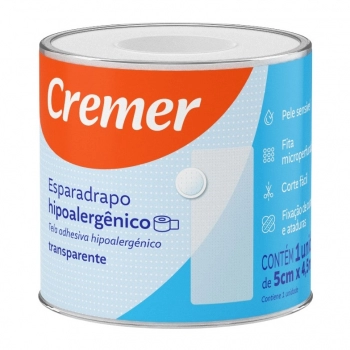 ESPAR. HIPOALERGÊNICO TRANSP. 5.0CMX4.5M CREMER | RIOMED DISTRIBUIÇÃO