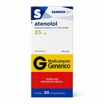 ATENOLOL 25MG 30COM REVESTIDO SANDOZ | RIOMED DISTRIBUIÇÃO