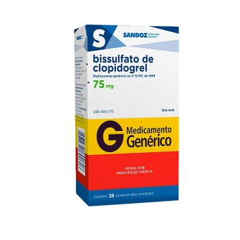 CLOPIDOGREL 75MG 28COM SANDOZ | RIOMED DISTRIBUIÇÃO