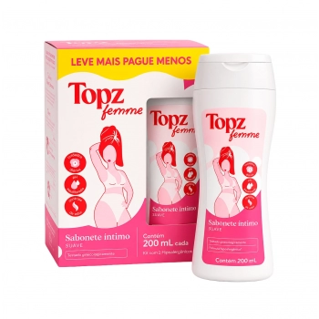 SABONETE ÍNTIMO LÍQUIDO SUAVE 200ML LEVE 2 PAGUE 1 TOPZ BABY | RIOMED
