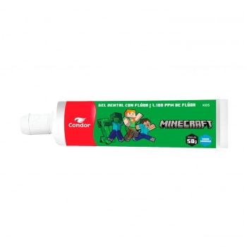 GEL DENTAL COM FLÚOR INFANTIL MINECRAFT 50G CONDOR
