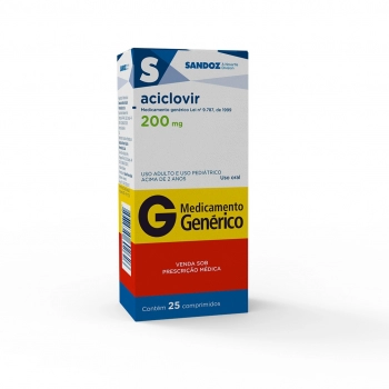 ACICLOVIR 200MG 25COM SANDOZ | RIOMED DISTRIBUIÇÃO
