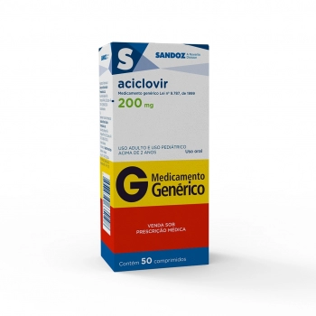 ACICLOVIR 200MG 50COM SANDOZ | RIOMED DISTRIBUIÇÃO