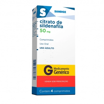 SILDENAFILA 50MG 4COM SANDOZ | RIOMED DISTRIBUIÇÃO