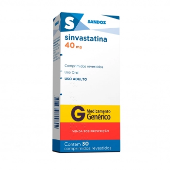 SINVASTATINA 40MG 30COMP SANDOZ GENERICO