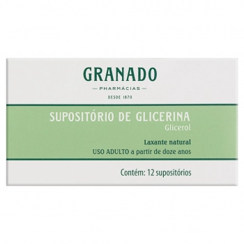 SUPOSITÓRIO GLICERINA ADULTO C/12 GRANADO