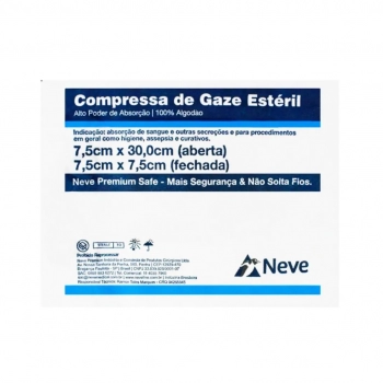 COMP.GAZE ESTÉRIL 7,5X7,5 11F C/10 CROCHÊ NEVE | RIOMED DISTRIBUIÇÃO
