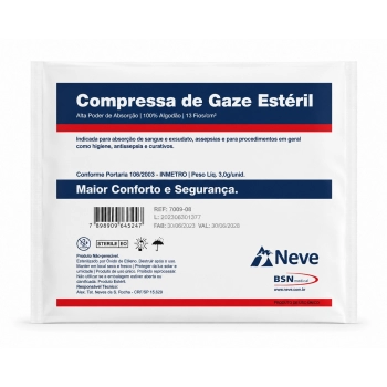 COMP.GAZE ESTÉRIL 7,5X7,5 13F C/10 CROCHE NEVE | RIOMED DISTRIBUIÇÃO