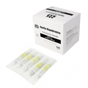 AGULHA DESCARTÁVEL 13X3,0 30G AMARELA C/100 WILTEX