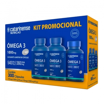 OMEGA 3 1000MG 300CAPS KIT PROMOCIONAL CATARINENSE