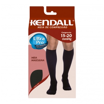 MEIA 3/4 15/20 MÉDIA COMPRESSÃO MASCULINA COM PONTEIRA MARROM G 1803 KENDALL