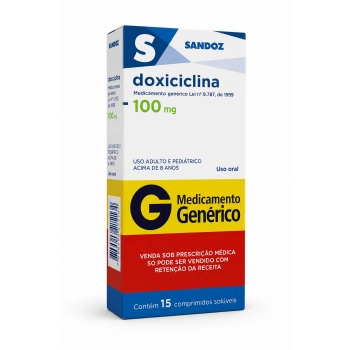 DOXICICLINA 100MG 15COM RET* SANDOZ | RIOMED DISTRIBUIÇÃO