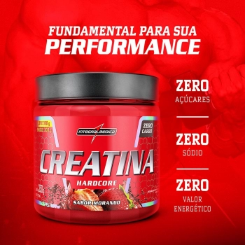 CREATINA HARDCORE SABOR MORANGO 350G INTEGRALMEDICA