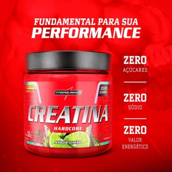 CREATINA HARDCORE SABOR LIMÃO 350G INTEGRALMEDICA