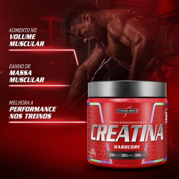 CREATINA EM PÓ HARDCORE 100% PURA 300G INTEGRALMEDICA
