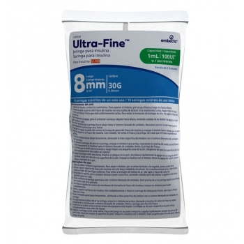 SERINGA DESCARTÁVEL EMBECTA 1.0ML UF AC 328328 8MM C/10