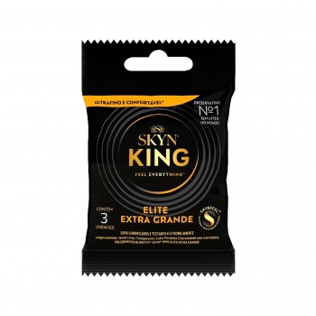 PRESERVATIVO LUBRIFICADO SKYN KING ELITE EXTRA GRANDE C/3 BLOWTEX