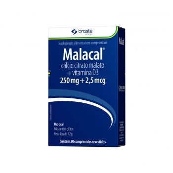 MALACAL 250MG + 2,5MCG 30COMP BRASTERAPICA
