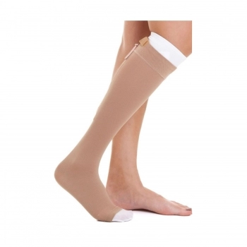 MEIA 3/4 30/45 ULCERCOMFORT ZÍPER SEM PONTEIRA G1 BEGE/BRANCA VENOSAN