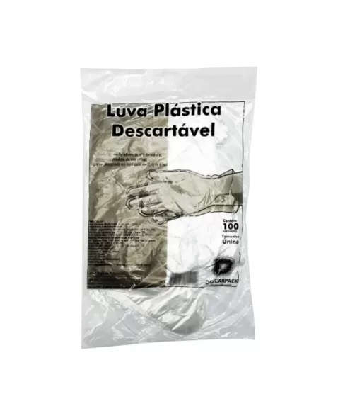 LUVA PLASTICA DESCARTAVEL C/100 DESCARPACK